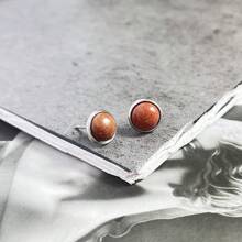 1 Paar Damen-ohrstecker Aus 8 Mm Naturstein, Modisch Und Schlicht, Mehrfarbig, Edelstahl-ohrstecker, Vielseitige Ohrringe, Geeignet Für Festivals, Hochzeiten, Partys Und Den Täglichen Gebrauch - Silber - Übersicht 21