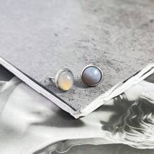 1 Paar Damen-ohrstecker Aus 8 Mm Naturstein, Modisch Und Schlicht, Mehrfarbig, Edelstahl-ohrstecker, Vielseitige Ohrringe, Geeignet Für Festivals, Hochzeiten, Partys Und Den Täglichen Gebrauch - Silber - Übersicht 28