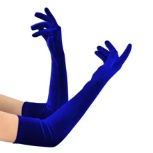 D EXCEED 1/3/4 双装赛车俱乐部配件 1920 年代系列氨纶植绒长款保暖手套，植绒礼仪手套，适合秋冬季复古舞会、化妆派对、下午茶会等场合，时尚女士，母亲节礼物，夏季 - 彩色 - 查看 3