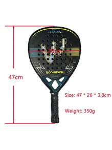 1pc Blue 18K Camewin Padel Racket Tennis Carbon Fiber Soft EVA Face Tennis Paddle Racquet Racket With Padle Bag Cover With New Hot Blue - Blue - View 3