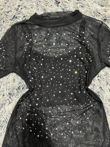 Body de piedra de Mesh Con Top - Negro - Ver 3