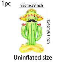 1 个 61 英寸大型仙人掌形底座铝箔气球 - 非常适合夏威夷风格婚礼、夏季海滩生日派对装饰和夏威夷主题派对用品、圣诞节 - 綠色 - 查看 6