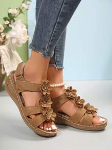 Women's Soft, Lightweight, Durable, Breathable, And Comfortable Wedge Heel Sandals With Thick Sole For Fashionable And Casual Looks In Spring And Summer - Brown - View 6