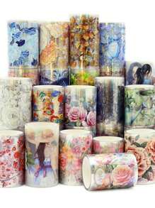 2m/roll Hoa Thú cưng Retro Cô gái Băng washi Làm sổ lưu niệm Hình dán Nhật ký Người dự định Mỹ học Cắt dán Chất liệu - nhiều màu - Xem 1