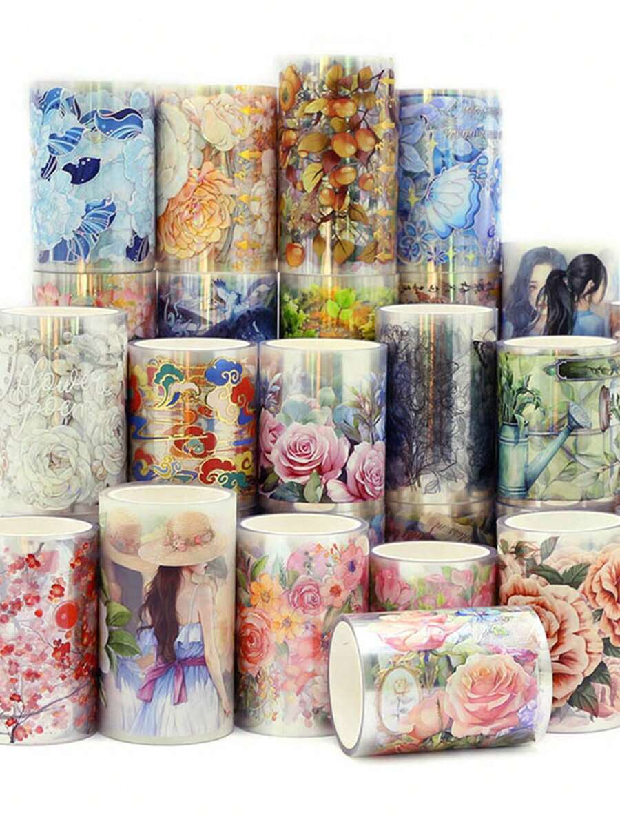 2m/roll Hoa Thú cưng Retro Cô gái Băng washi Làm sổ lưu niệm Hình dán Nhật ký Người dự định Mỹ học Cắt dán Chất liệu - nhiều màu - Xem 1