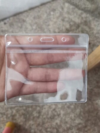 5 件/10 件/15 件软 PVC 塑料横向卡夹，透明防水，带挂绳，适用于身份证、学生徽章