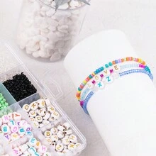 多彩玻璃種子珠套裝,字母珠友誼手鍊製作套件,串珠玩具,diy手工珠寶禮品工藝 - 彩色的 - 查看 7