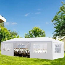 FCH 3*9m 5-Sided/7-Sided Iron PE Cloth Spiral Pipe Pergola - White - View 9