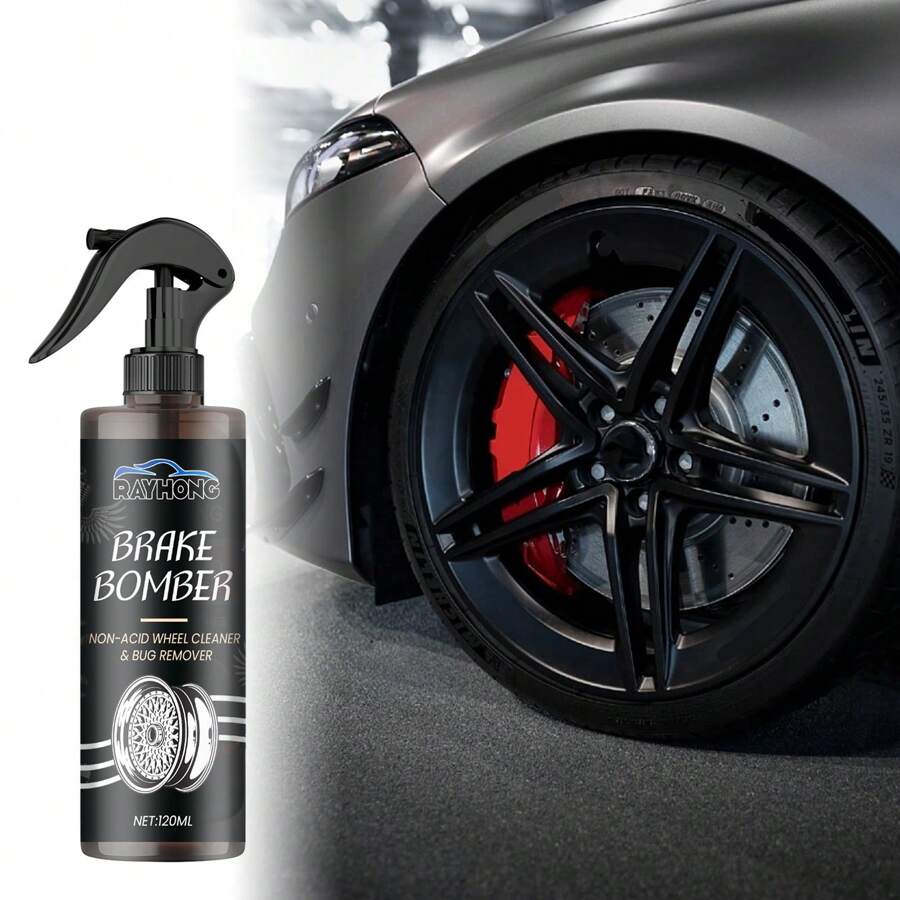 Wheel Cleaner, Car Wheel Hub Yellowing Cleaning Stain Repair Wheel Rust Removal Polisher - Black - View 1
