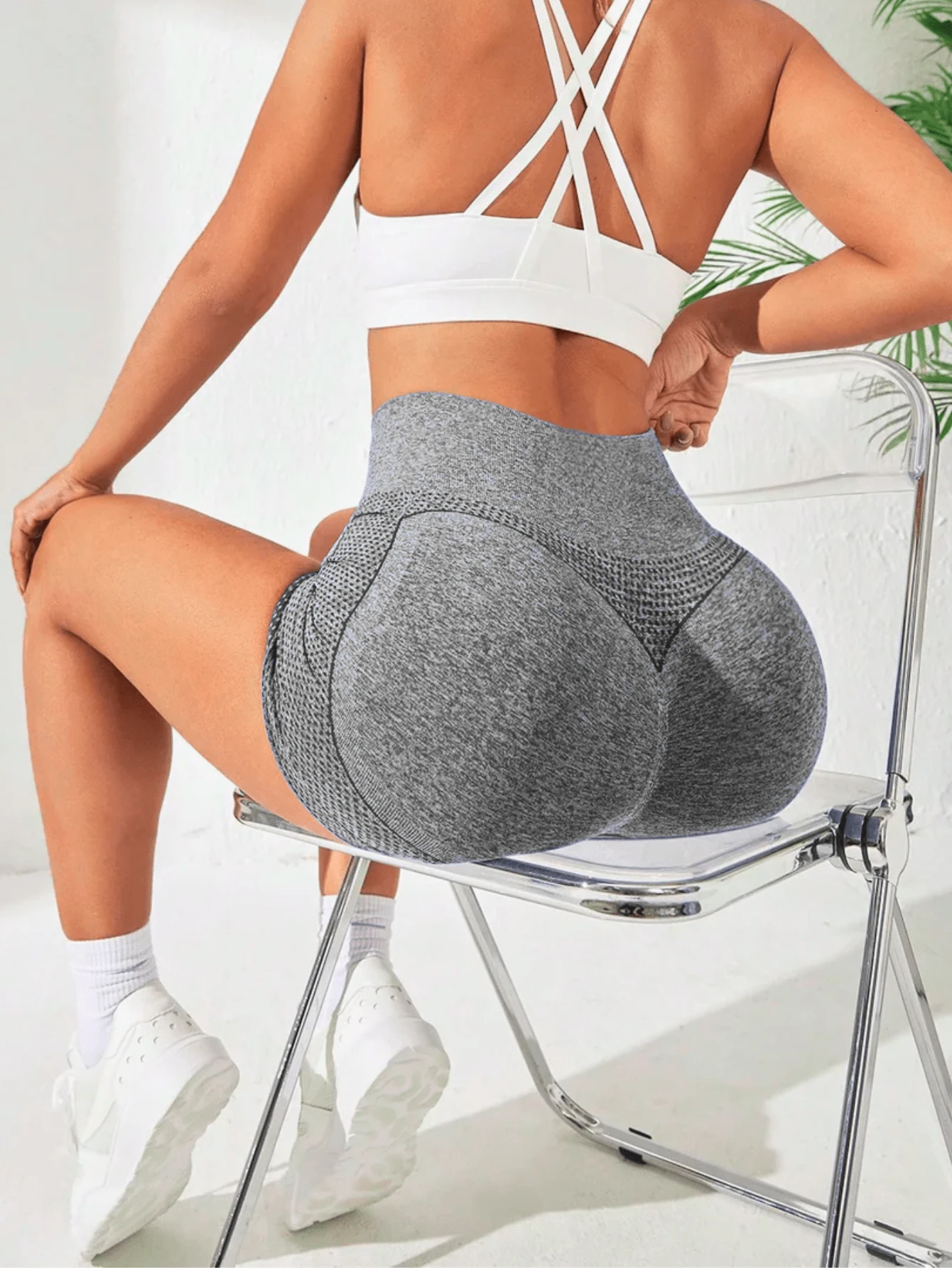 Women Safety Shorts - 灰色 - 查看 1