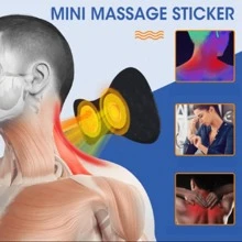 Neck Massage Patch, Portable Rechargeable Mini Massager, Intelligent Electric Neck Massage Device - Black - View 1