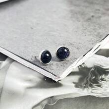 1 Paar Damen-ohrstecker Aus 8 Mm Naturstein, Modisch Und Schlicht, Mehrfarbig, Edelstahl-ohrstecker, Vielseitige Ohrringe, Geeignet Für Festivals, Hochzeiten, Partys Und Den Täglichen Gebrauch - Silber - Übersicht 15