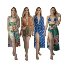 Women Cover Ups - 橘色/粉紅色 - 查看 5