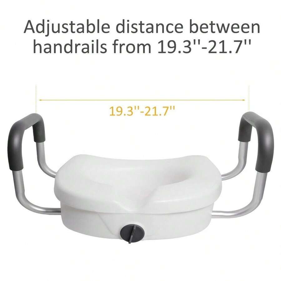 LUCKYERMORE Raised Toilet Seat 4.5" Height With Adjustable Handles Lock