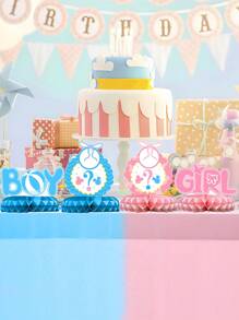 12 đồ trang trí tổ ong theo phong cách quần áo màu xanh và hồng, vật dụng trang trí nền tiệc tiết lộ giới tính theo chủ đề bánh rán, đồ trang trí bàn phòng tiệc, Giáng sinh - Nhiều màu - Xem 7