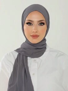 3pcs/Set Jersey Hijabs Pack, Classic Solid Color Silky 170*60cm Long Scarf Instant Headcover Shawl, Suitable For Daily Casual, Outing, Gift