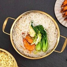 1 Piece Stainless Steel Ramen Pot With Lid Korean Ramen Cooking Pot (Double Handle) - Gold - View 6