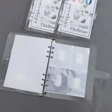1pc 100-Day Money Saving Notebook With Binder Clips, Budgeting Sheets And 100 Envelopes For Savings Challenge - Clear - View 4
