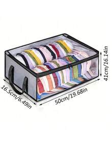 2入組黑灰色棒球帽收納盒，可容納50頂帽子的大號收納盒，帶硬紙板可以收納在衣櫃底下防塵，拉鍊設計方便收納，多功能透明袋子，可用作學校組織袋，老師收納袋，學生袋套裝 - 彩色 - 查看 6