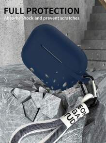 网状挂绳深蓝色硅胶耳塞保护套，适用于第三代/第四代 - 藍色 - 查看 6