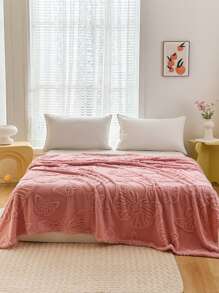 1pc Thickened Boho Style Butterfly Jacquard Faux Fur Fleece Blanket, Soft & Warm, Dual-Use As Bed Throw, Wall Hanging, Office/Car/Travel Blanket, Suitable For All Seasons - Pink - View 7