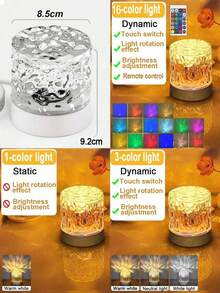 Năng động Gợn sóng nước Ánh sáng chiếu Với điều khiển từ xa , 16-Màu Ánh sáng Led Xoay Phòng ngủ Thiên hà Phép chiếu Đèn ngủ RGB Pha lê Đèn bàn Đối với Nhà  Đồ trang trí , Đầu giường , Phòng chơi , Món quà , Ngày lễ tình nhân Qủa tặng , ( Điều khiển từ xa ) - trắng - Xem 4