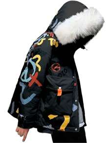 Shendy Vendy Premium Unisex Plush Winter Jacket - 黑色 - 查看 2