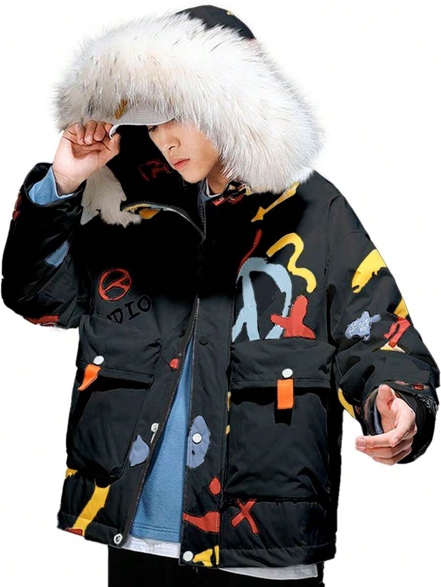 Shendy Vendy Premium Unisex Plush Winter Jacket - 黑色 - 查看 1