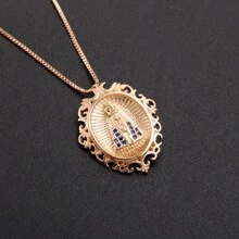 1條閃亮的銅質寶石處女座項鍊,女性項圈首飾 - C款 - 查看 11