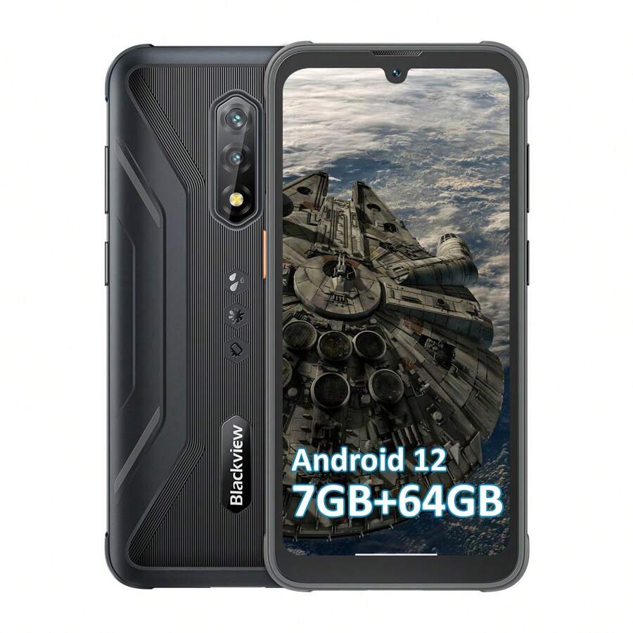 Blackview Rugged Smartphone BV5200 Pro Rugged Cell Phones 7GB+64GB SD 1TB, 6.1" HD+, 4G Dual Sim, 5180mAh, IP69K Waterproof, Face Unlock, GPS, NFC, Glove Mode, Android 12 Unlocked Phone - 黑色 - 查看 1