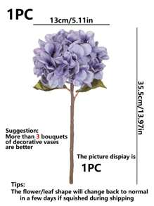 1入假歐式繡球花束,適用於婚禮裝飾、家居、戶外、花園、宴會、攝影道具 - 紫色 - 查看 2