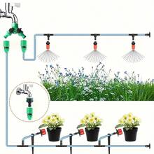 1 Set Dual-Channel Drip Irrigation Kit, Garden Nozzle Automatic Watering Set Drip Irrigation Sprinkler System For Vegetable Plots For Home Gardening Flower Pond,Garden Tools, Gardening Tools For Garden - Multicolor - View 5