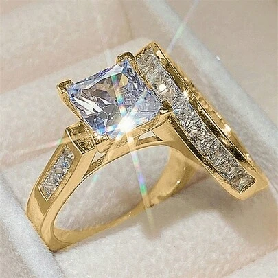 Bộ 2 chiếc nhẫn đá Cubic Zirconia cho bé gái, trang sức thời trang phù hợp làm quà sinh nhật, phụ kiện dự tiệc và đồ trang trí hàng ngày cho tuổi teen.