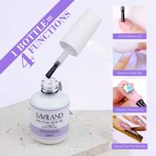 SAVILAND Gel X Nail Kit - Starter Gel Nail Kit With Upgraded Nail Lamp Nail Extension Set 500 Pcs Long Coffin Nail Tips And 0.5oz Super Strong Nail Glue Gel Acrylic Nail Kit Easy Nail Art Home Salon - 長棺材釘尖 - 查看 3