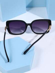 1 件女士经典猫眼时尚眼镜，采用眉线形状，凸显独特风格和深度，使脸部更具魅力，采用金色四叶草设计，适合日常生活、海滩、驾驶和户外旅行配件。 - 彩色 - 查看 2