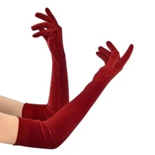 D EXCEED 1/3/4 双装赛车俱乐部配件 1920 年代系列氨纶植绒长款保暖手套，植绒礼仪手套，适合秋冬季复古舞会、化妆派对、下午茶会等场合，时尚女士，母亲节礼物，夏季 - 彩色 - 查看 5