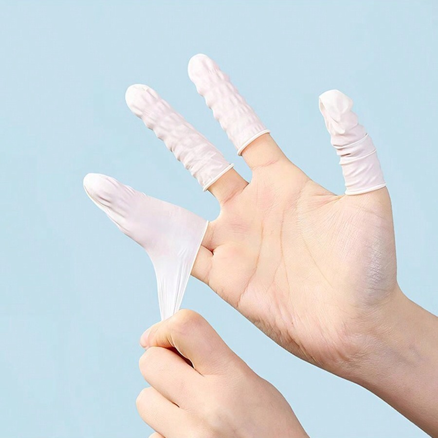 100 Pack Disposable Finger Covers Made Of Latex For Beauty Acne Removal
