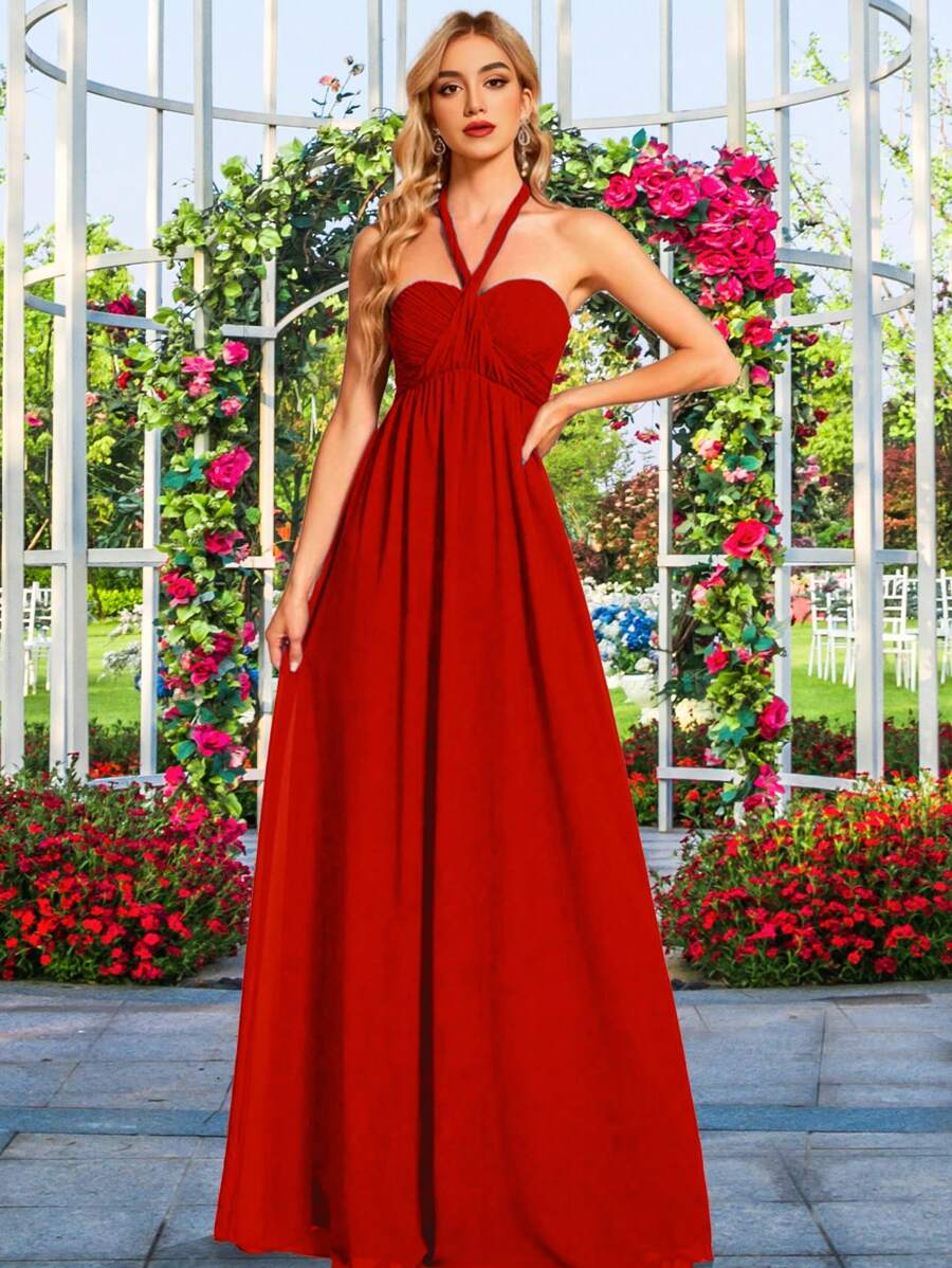 Convertible Multiform Casual Dress - Red - View 1
