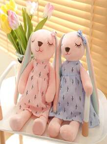 1 Peluche De Conejo De Orejas Largas/juguete De Conejo De Felpa Relleno/muñeco De Peluche De Conejito/rosa - Rosa - Ver 4