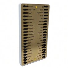 Tablero De Notas De Compras Duradero Reutilizable Con Lista De Comestibles De Metal - Modelo básico dorado - Ver 6