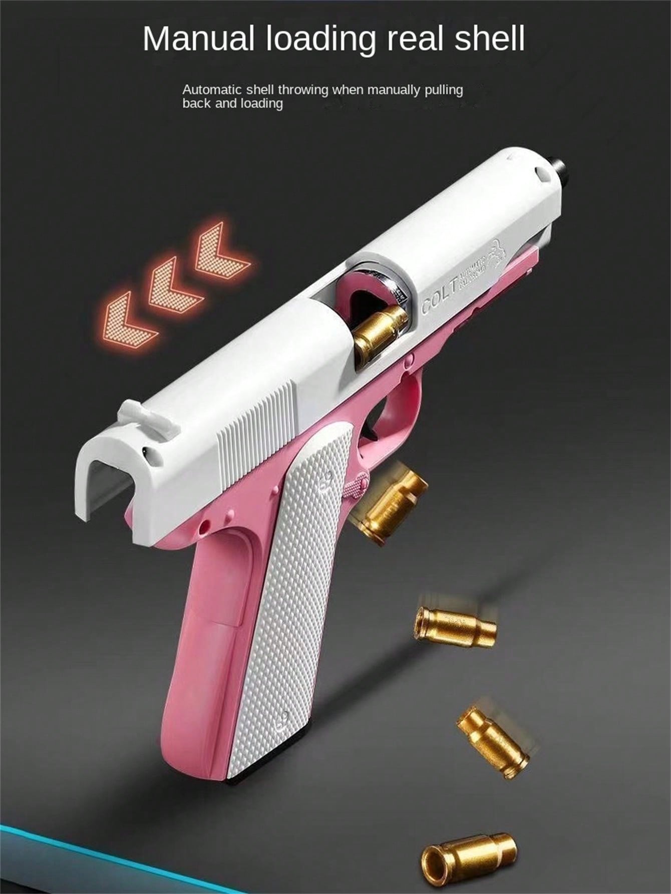1pc Youth Toy Gun Shell Ejecting Blaster With Handheld Ammo Clip And ...