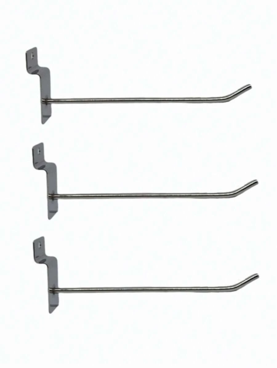 Gancho Expositor Para Painel Canaletado Metal 15CM 10 Unidades - Prata - Visão 1