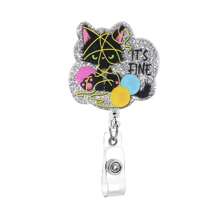Stretchable Acrylic Cat Design Rotating Clip For Ct Scans And Skull Series Badge Reel Thank You Gifts Teacher Accessories - Multicolor - View 10