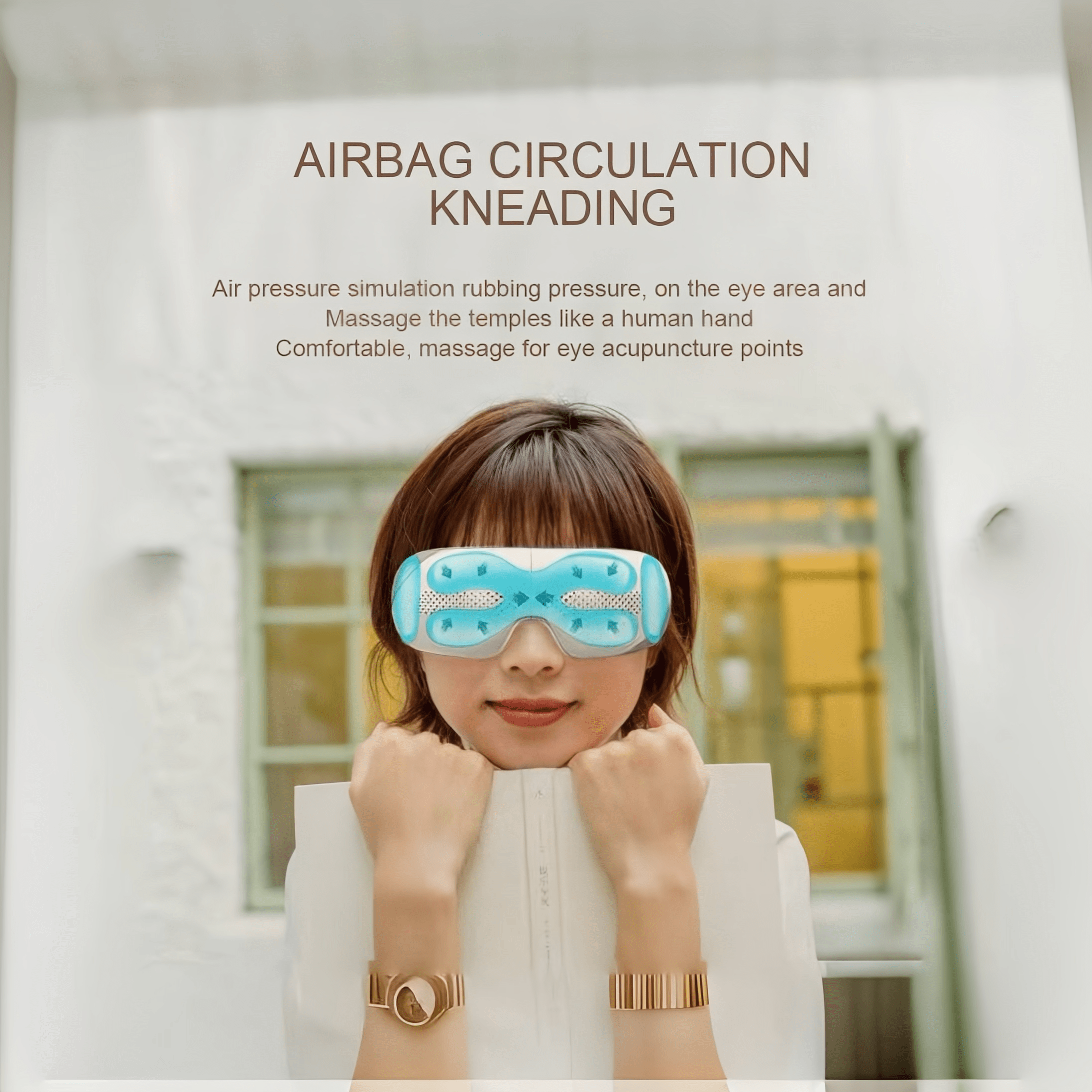 1200mah Rechargeable Smart Eye Massager With Heat Compression, Visualized Airbag, Portable And