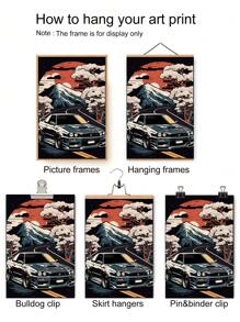 1pc Modern Art Mount Fuji Landscape Decoration Painting, Ideal For Car & Racing Posters
