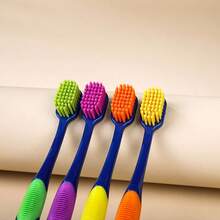 Soft Bristle Adult Toothbrush With Large Head And Middle Bristle, Independent Packing, For Home Use - Multicolor - View 5