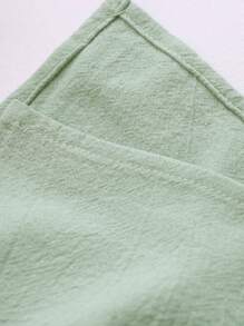 6/12 件现代简约绿色柔软吸水餐厅派对装饰皱纹方形餐巾，适用于餐厅、家居、活动