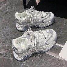 Giày Chunky đế thấp thoáng khí hợp thời trang ngoài trời cho nữ - Xám - Xem 1