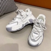 Giày Chunky đế thấp thoáng khí hợp thời trang ngoài trời cho nữ - Xám - Xem 4