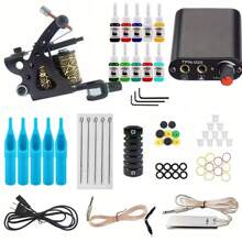 Tattoo Machine Coil Machine Kit Tattoo Equipment Full Set For Self-Study Tattoo Professional Tattoo Machine Tool Kit - Black - View 1